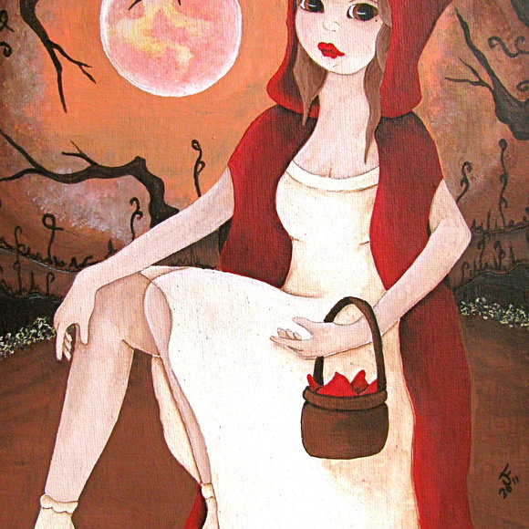 Red Hood Fairytale Inspired Artwork 