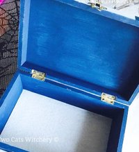 Bluebird jewelry box original art inside