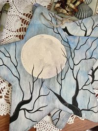 Full moon original paintings with black branches