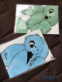 green and blue birds mini artwork