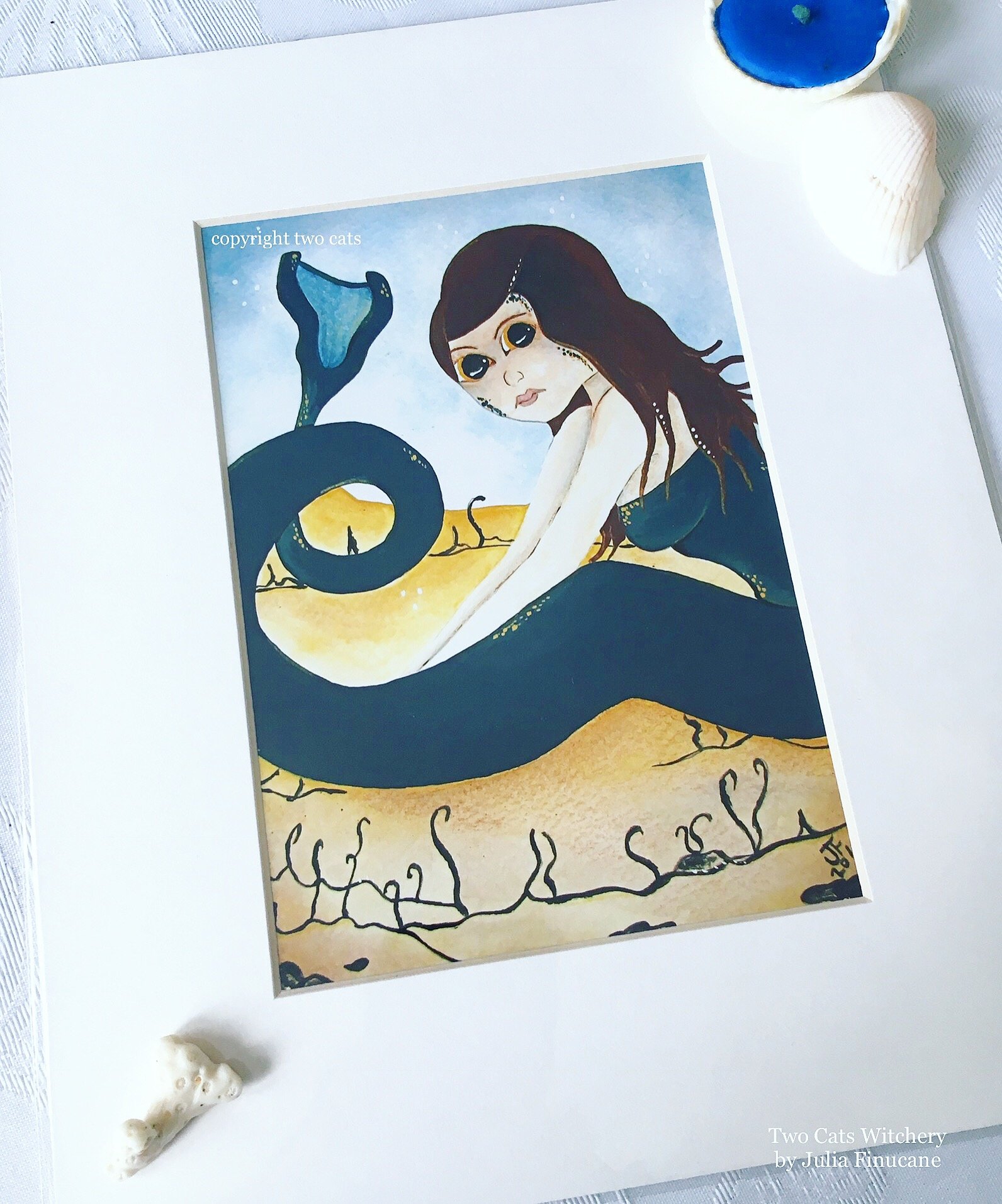 Fine art print of a mermaid in sand