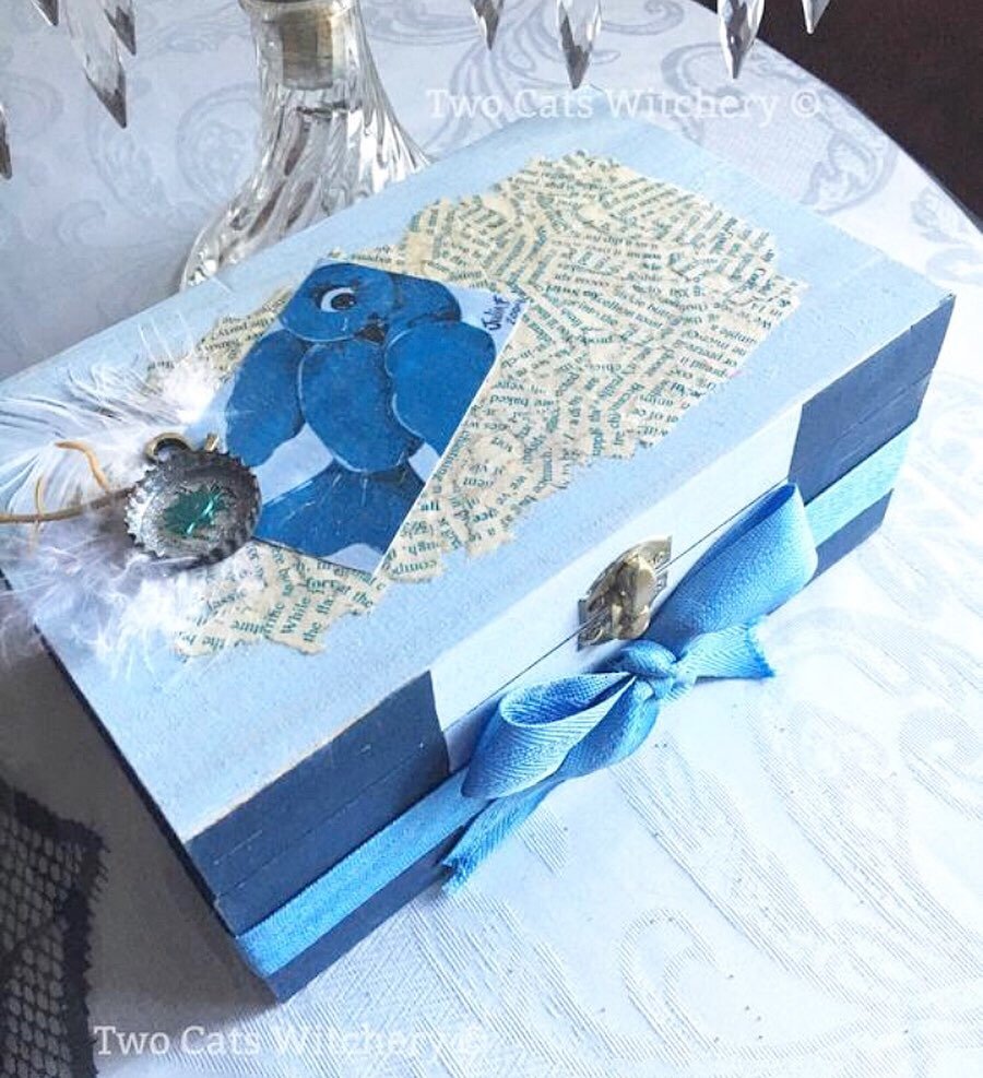 Bluebird jewelry box original art