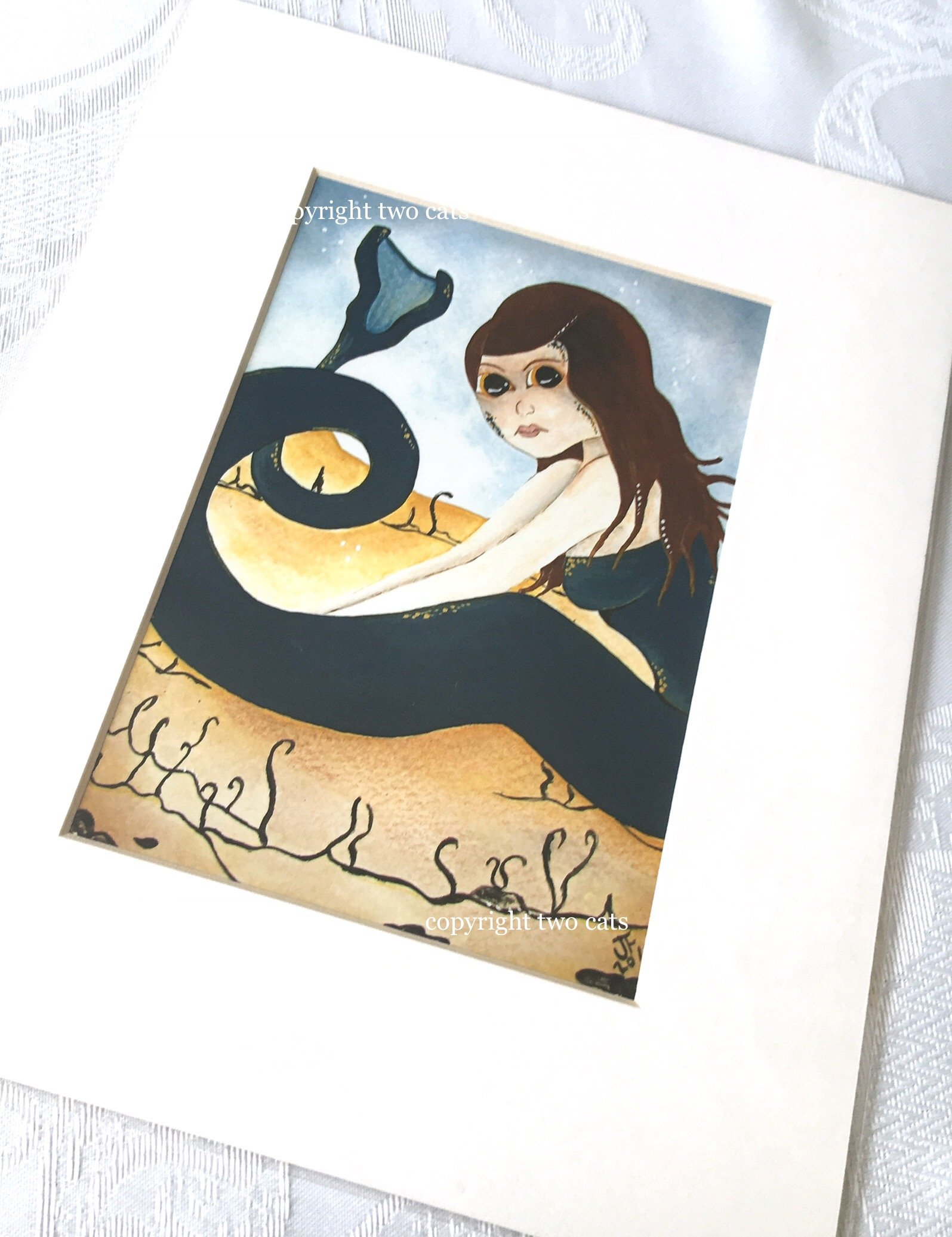 Fine art print of a mermaid in sand
