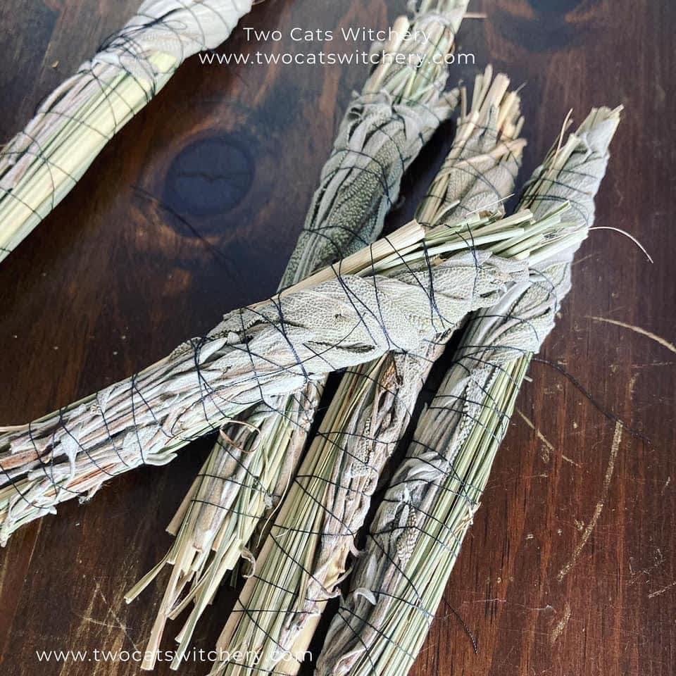 Sage and Sweetgrass Energy Cleansing Wand