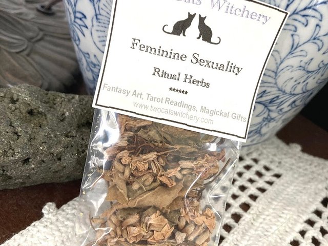 Feminine Sexuality Spell Herbs in a bag