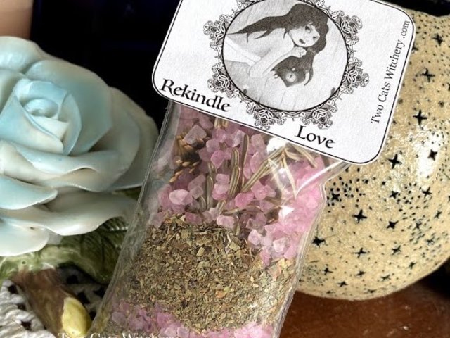 bag of rekindle love spell herbs for magick